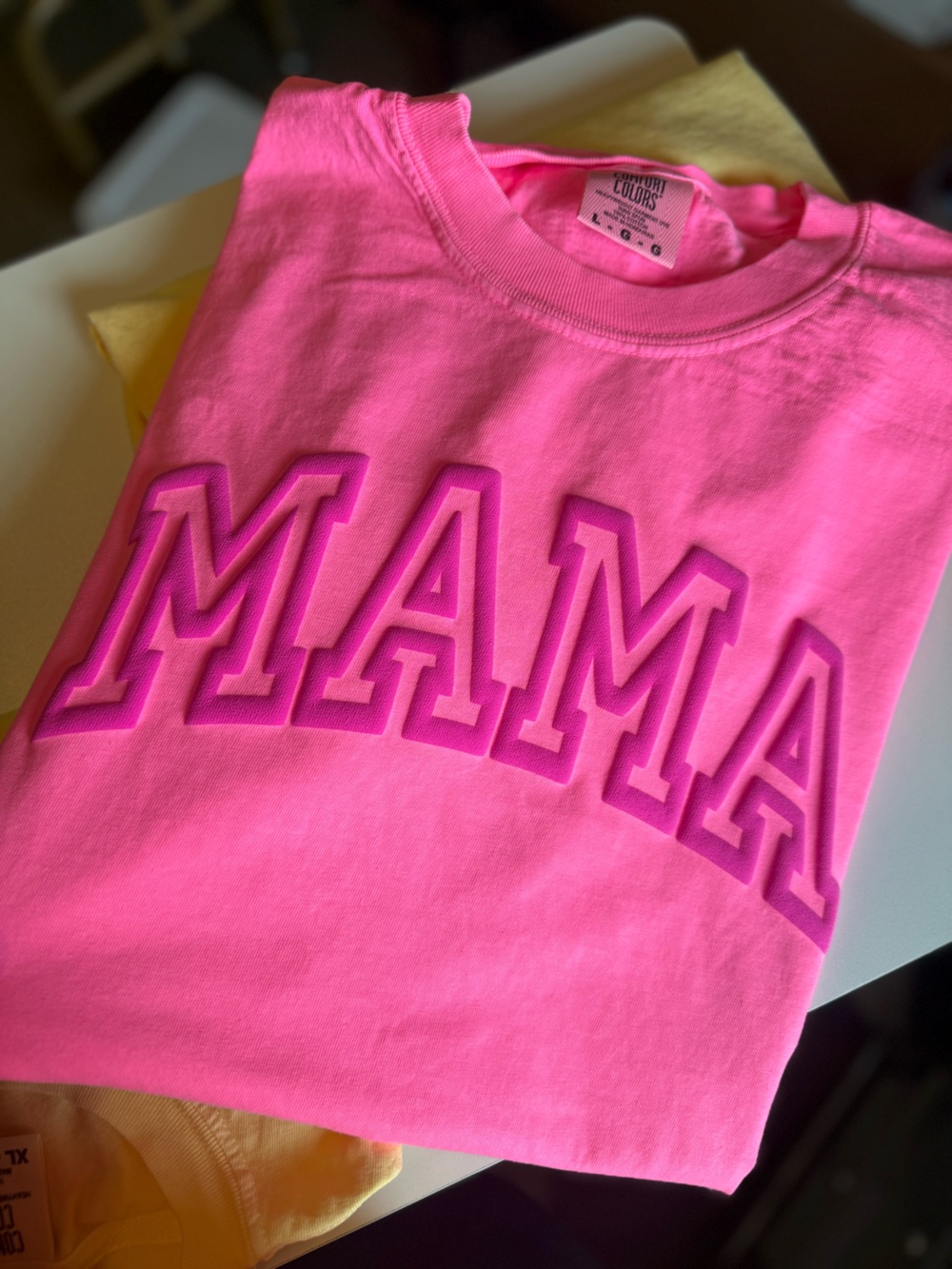 Hot Pink Graphic Tee with Puff Letters